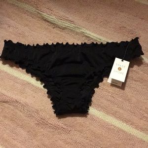 Black ruffle cheeky bottoms